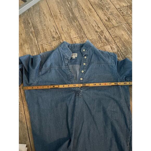 J.Crew Women's Blue Band-collar Popover Chambray Popover Tunic Top Size 6 - Picture 5 of 7